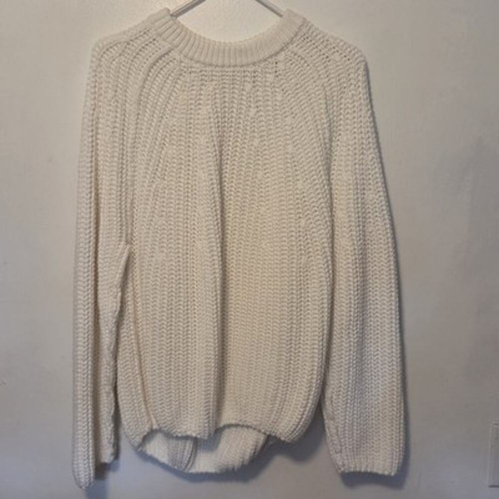 Free People White Cable-Knit Pullover Sweater Womens Size Small
